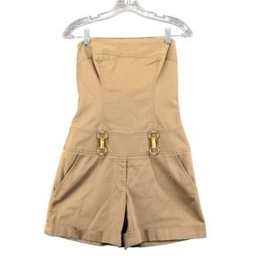 Milly Of New York Jumpsuit Playsuit Womens Size 4 Brown Shorts Pockets